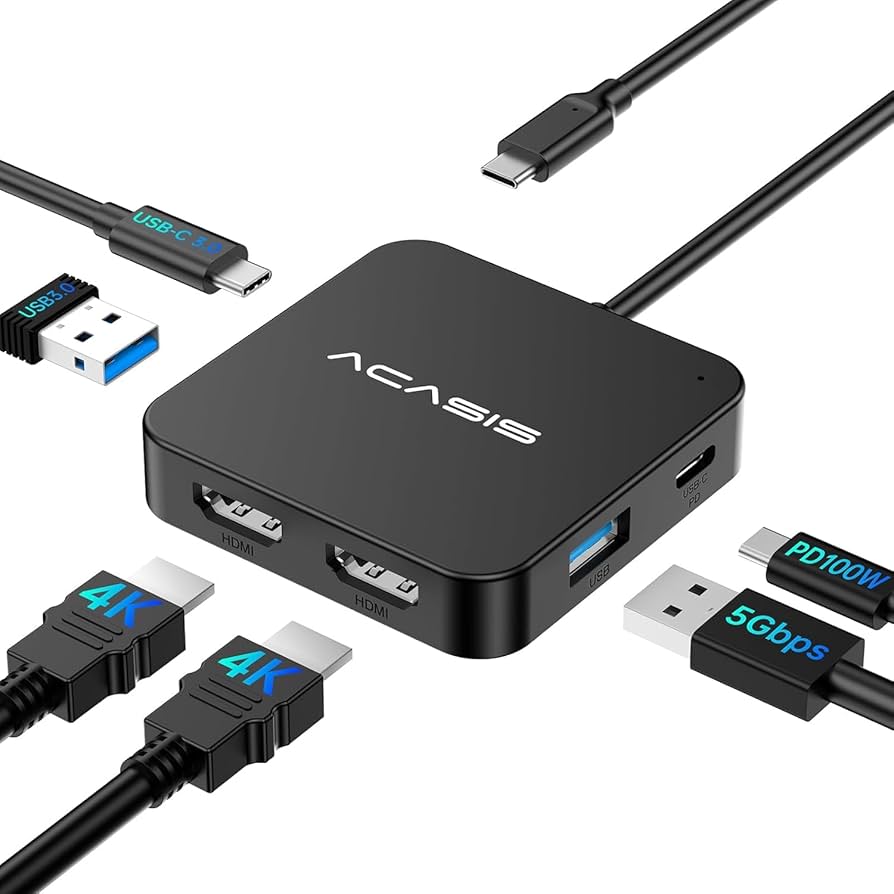 ACASIS USB C ドッキングステーション 15-in-1 Acasis 15-in-1 4K 60Hz USB C Desktop Docking Station for
