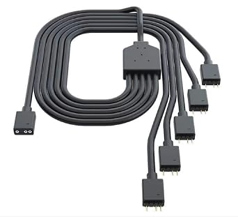 Cooler Master 1-to-5 ARGB Splitter Cable / 5V - Support 3-pin Addressable RGB - LED Sync Cable for MasterFan/MasterLiquid ARGB Series SupportARGB 1-to-5 Splitter