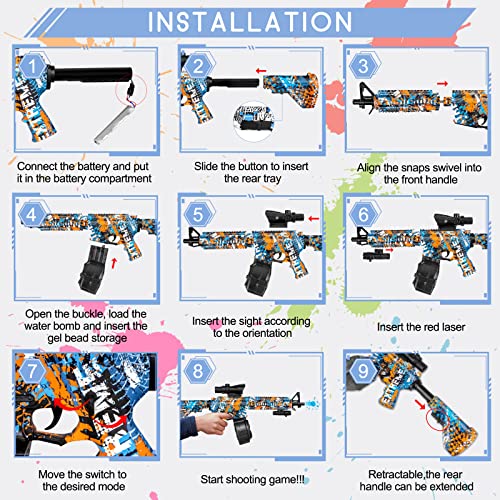 Large Gel Splatter Blaster For Orbeez With Drum And Scope,Splatter Blaster For Orbeez, Manual & Automatic Dual Mode Orby Blaster With 40000 Water Beads, For Outdoor Activities, Ages 12+, Yellow #TOP3