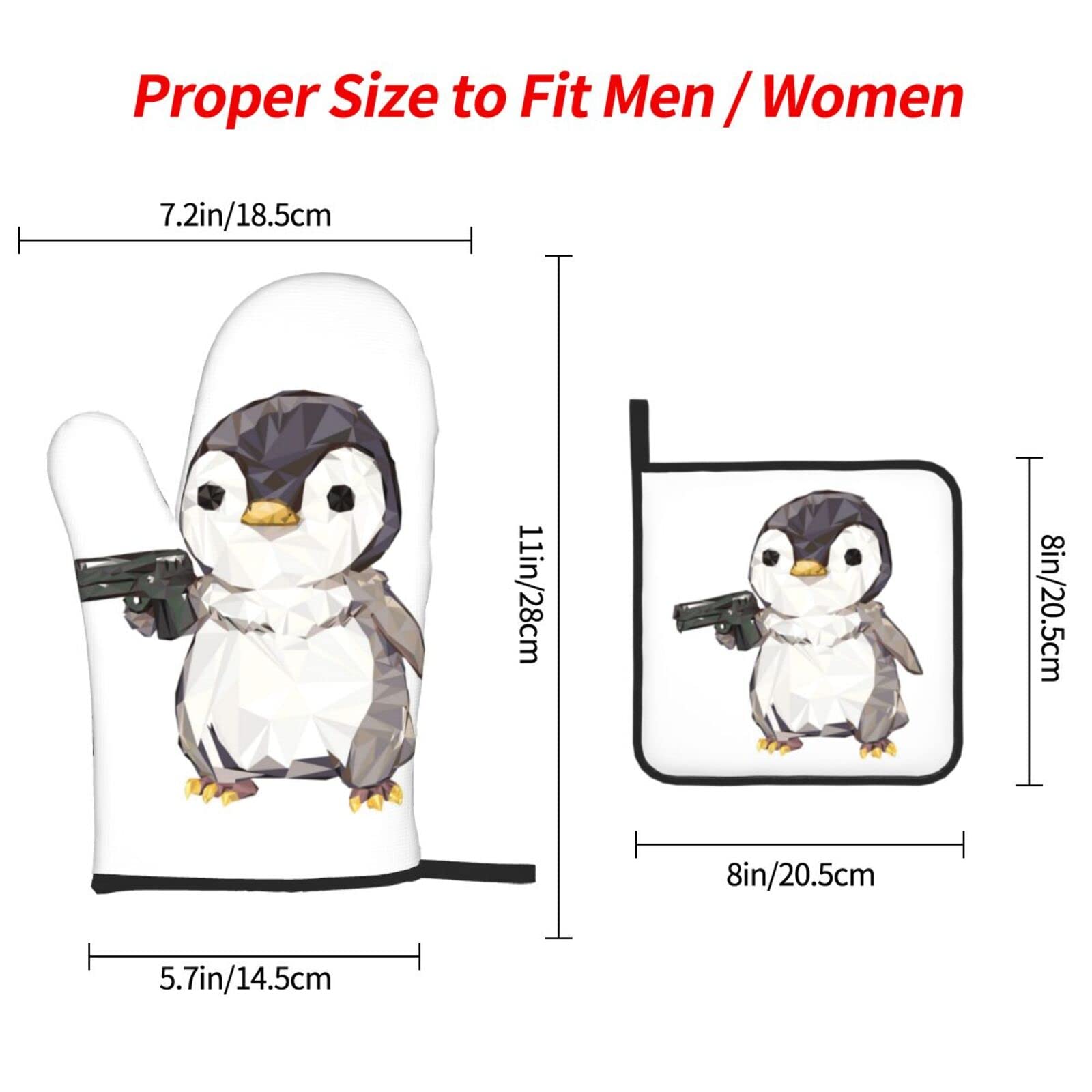 Ofenhandschuhe Pinguin Design - Hitzebeständig & Wasserdicht Für Küche
