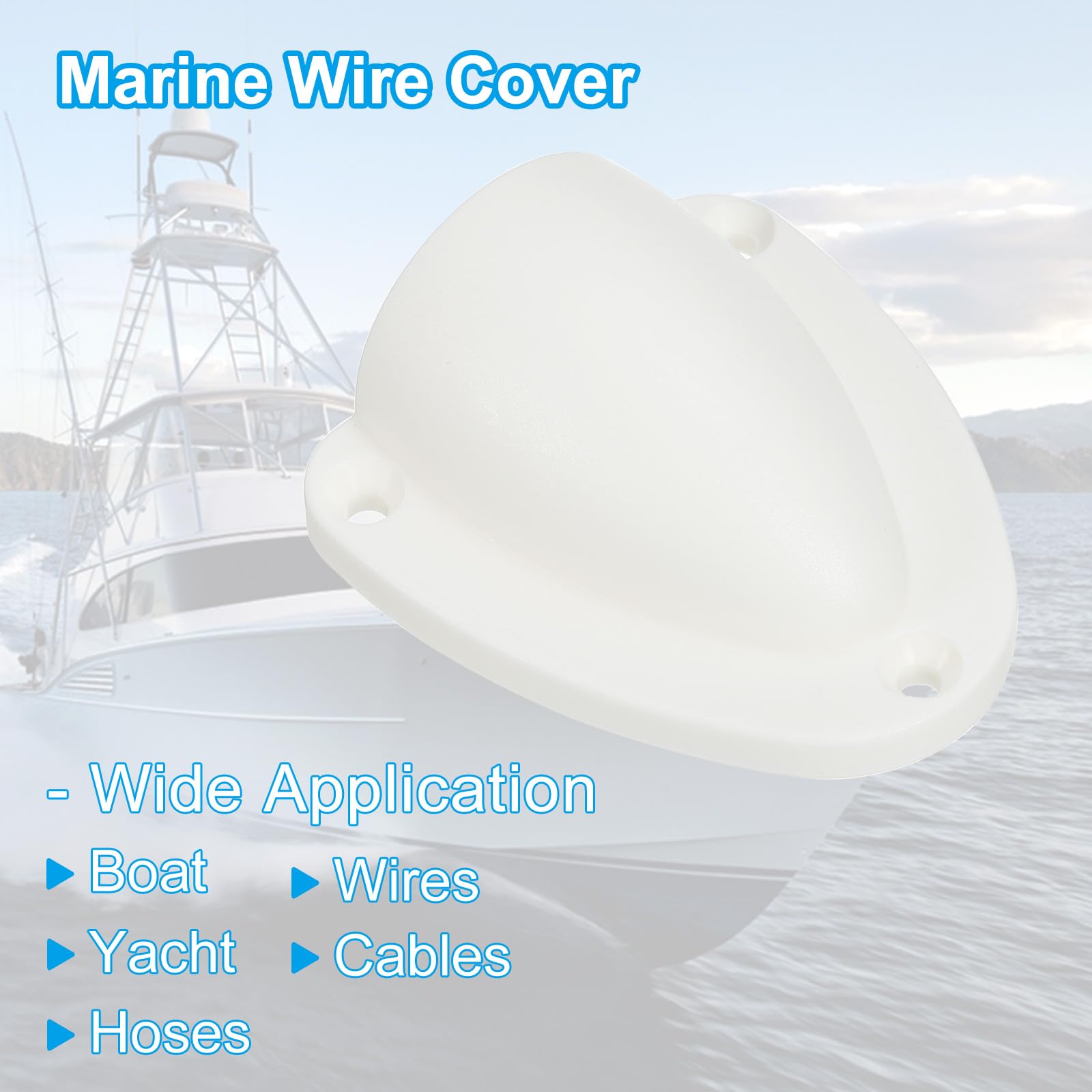 PATIKIL 2-15/32" Coperchio di Sfiato per Cavo in Nylon Marino, Tappo di Sfiato in Plastica a Conchiglia con Viti di Installazione per Yacht, Bianco