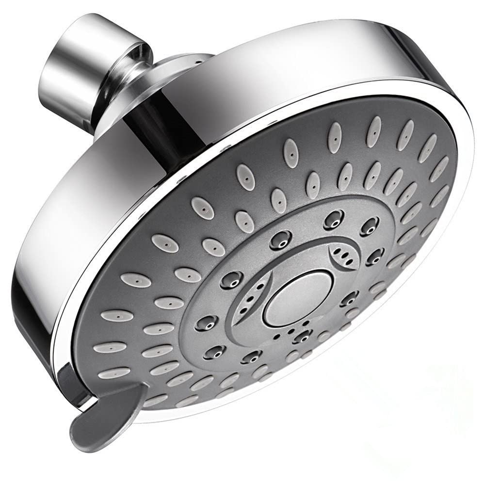 Shower Head High High Flow Pressure Rain Fixed Showerhead 5-Setting with Bathroom Showerhead with Adjustable Brass Ball Joint - for Luxury Shower Experience Even at Low Water Pressure