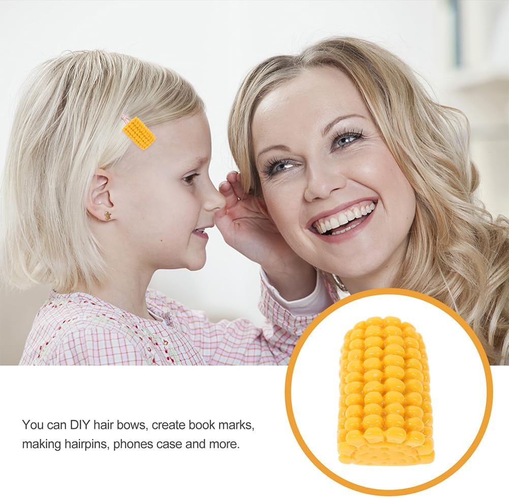 Kisangel 30Pcs Small Artificial Corn Slices Resin Accessories for DIY Crafts Phone Case Decorations Miniature Fake Corn for Handmade Kids Craft Supplies