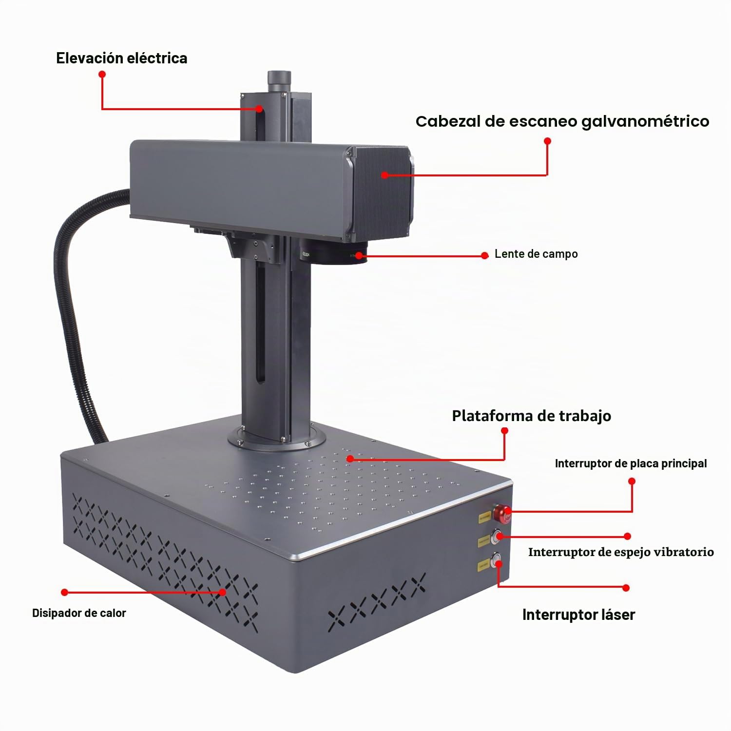 Máquina de grabado láser de fibra de enfoque automático 100W