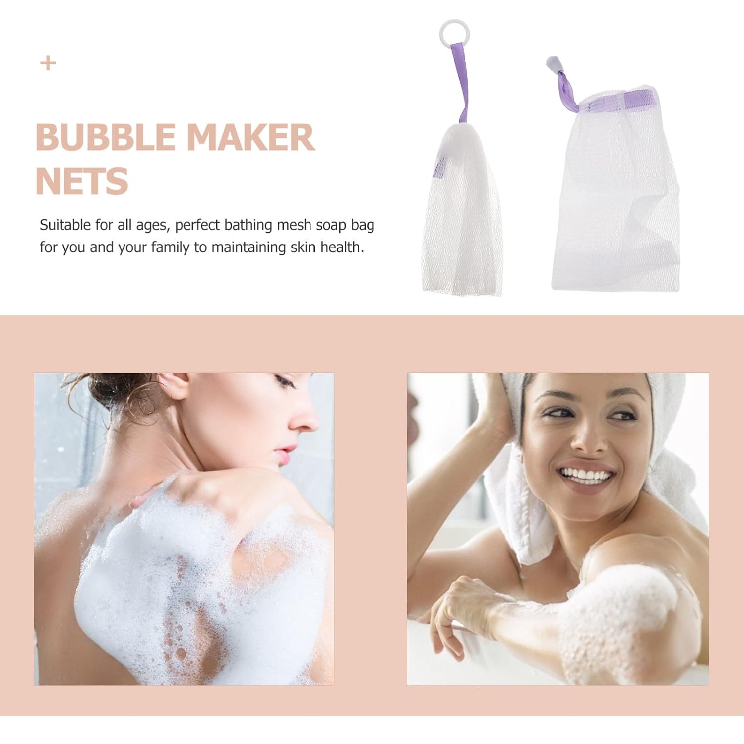 Portable Face Cleansing Foaming Net Soap Bag for Traveling