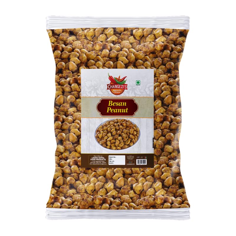Changezi's - snacks - namkeen - peanut - Sing Bhujia Namkeen | Besan Coated Peanuts | Crunchy & Spicy Singh Bhujia | Fried in Groundnut Oil-250g*1Pack