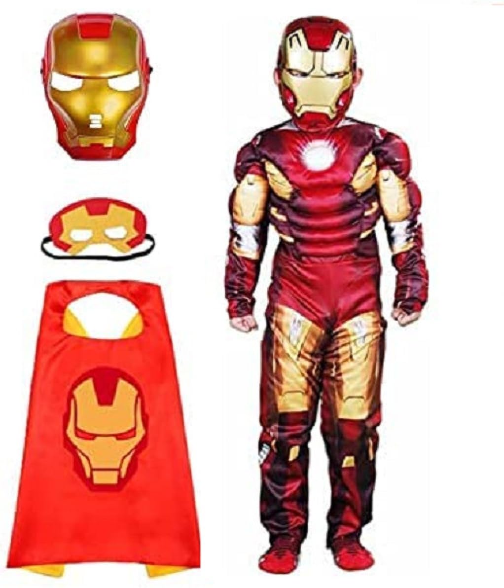 FIERWARZ Hosiery Fabric Iron-Man Avenger Superhero Costume For Kids Halloween Dress Fancydress Birthday Gift | Cosplay Bodysuit for Boys and Girls (3-4 Years) (B0D1FSKK4V) Amazon Price History, Amazon Price Tracker