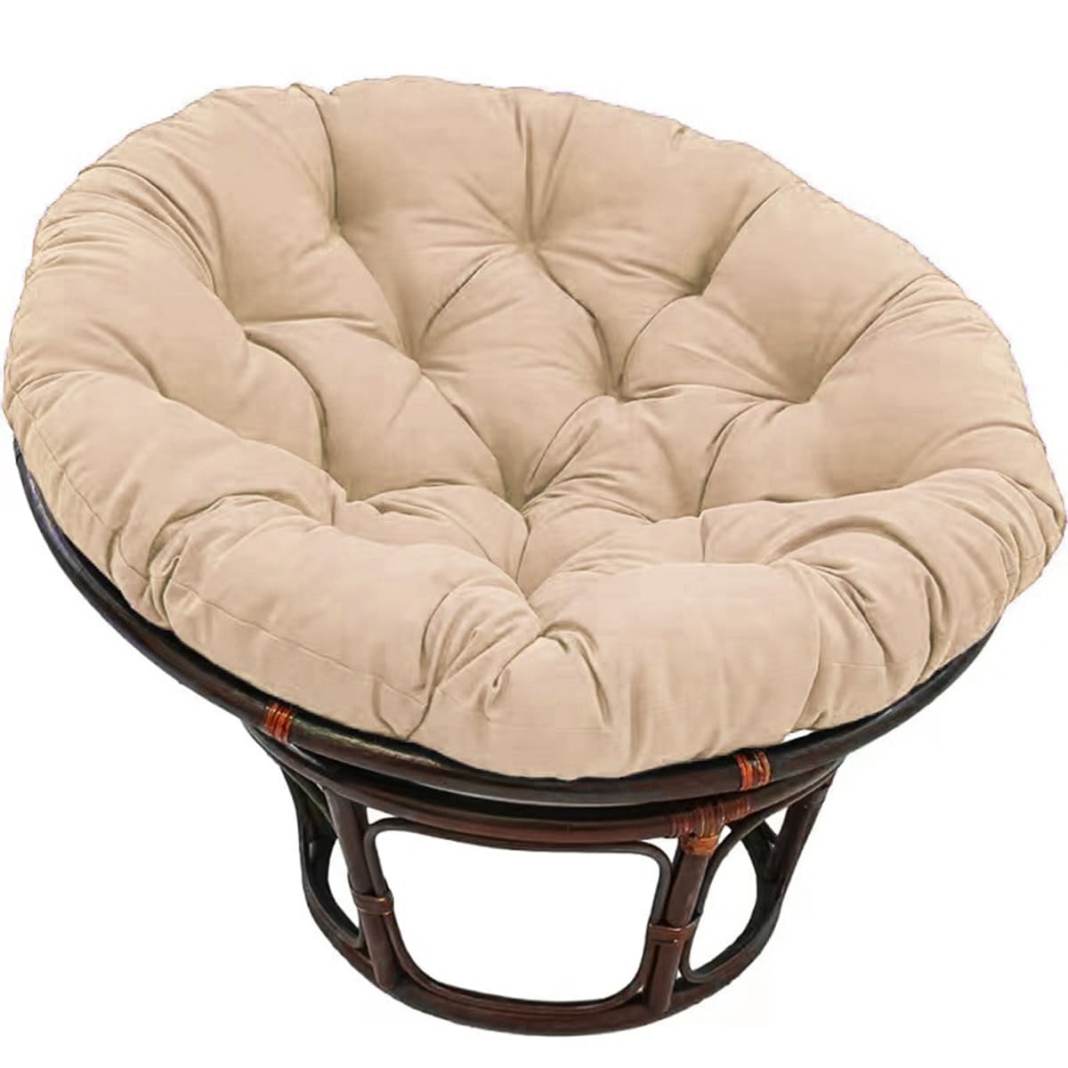 Cuscino per Sedia Rotondo Spesso, Cuscino Impermeabile per Sedia A Forma di Uovo, Cuscino per Sedia A Dondolo Spesso per Giardino, Balcone E Soggiorno,Cachi,70×70