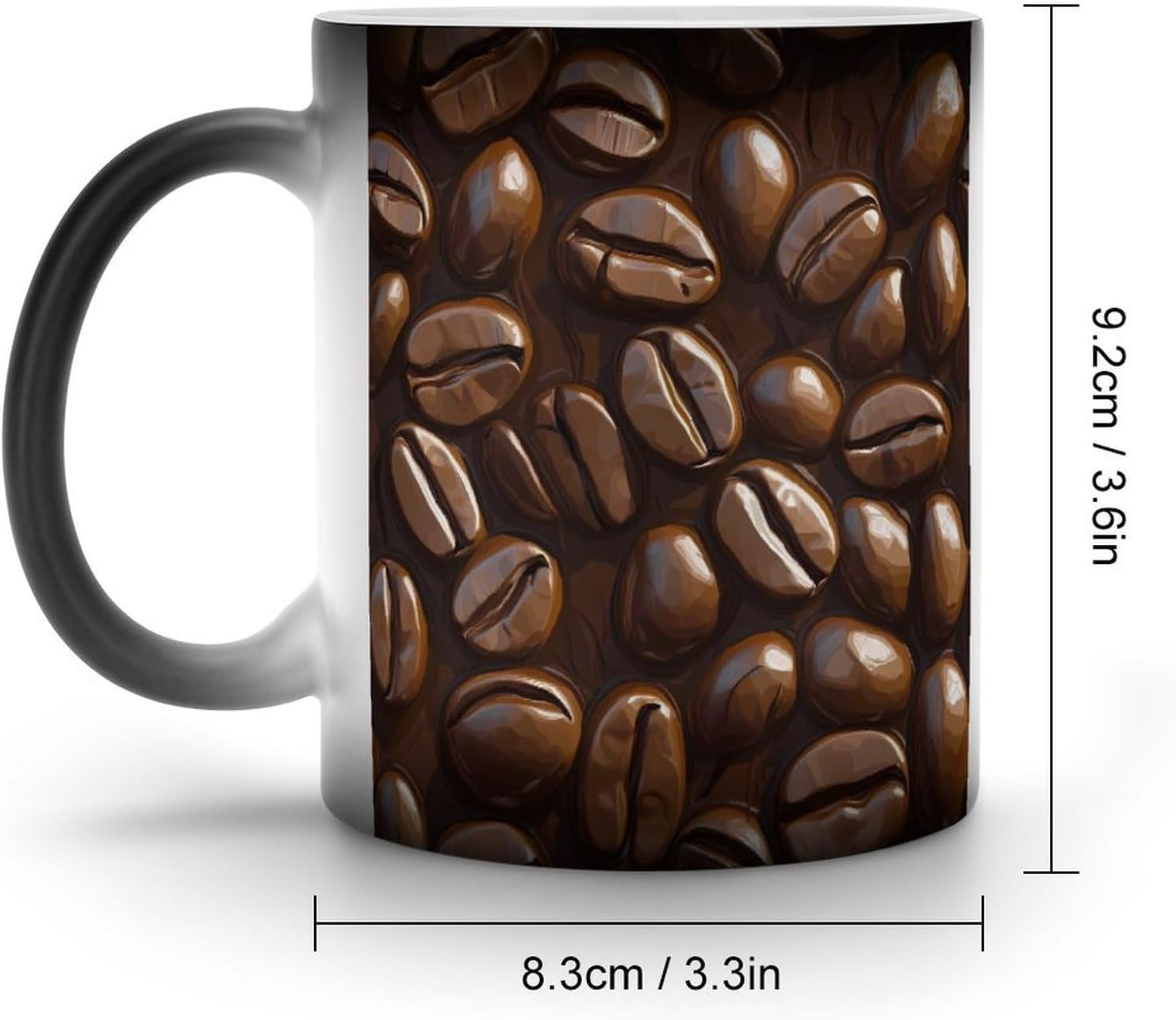 Coffee Beans Funny Color Changing Coffee Mug Ceramic Magic Cup Personalized Discoloration Tea Mugs