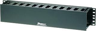 Panduit WMPF1E 2RU PatchLink Horizontal Single-Sided Cable Manager w/ Dual Hinged Front Cover, Black