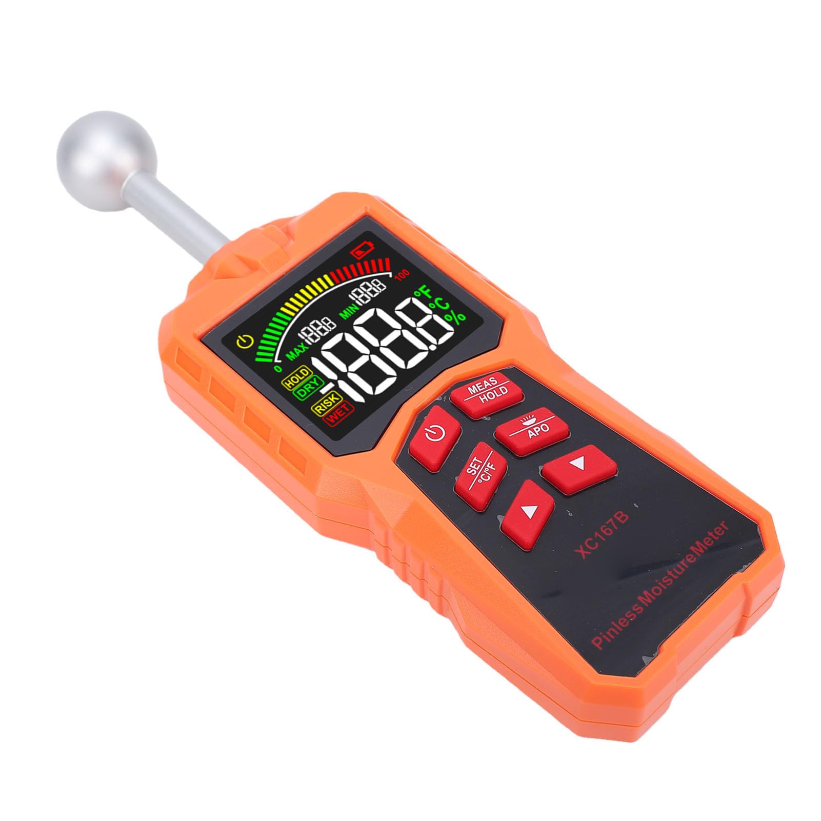 Fafeicy Medidor de Humedad sin Clavijas con Sensor de Bola para Pruebas No