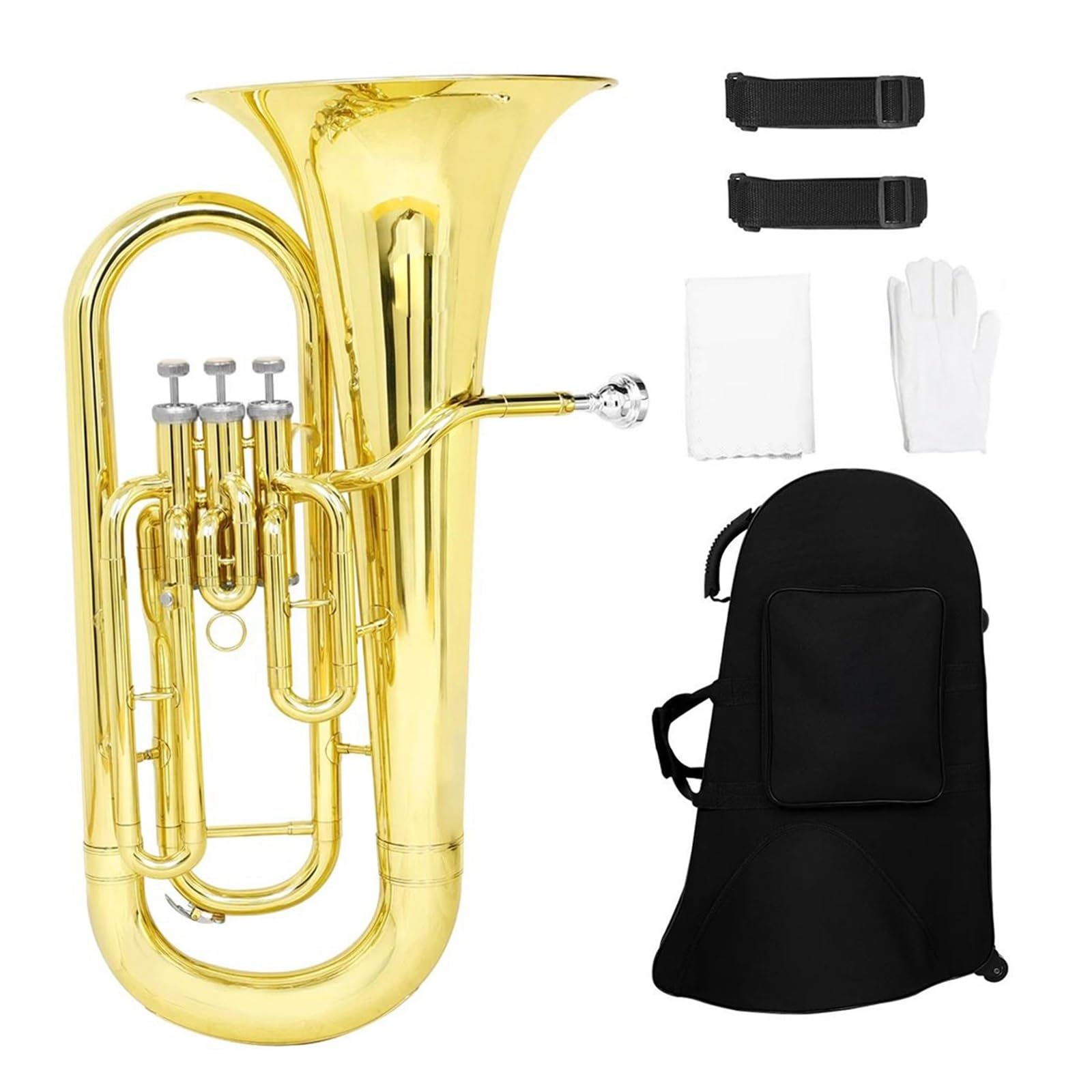 Eufonium Mosiądzu Zestaw Instrumentów Muzycznych Barytonowych Bb 3 Klawiszowych Euphonium Golden Professional Z Mosiężnym Korpusem