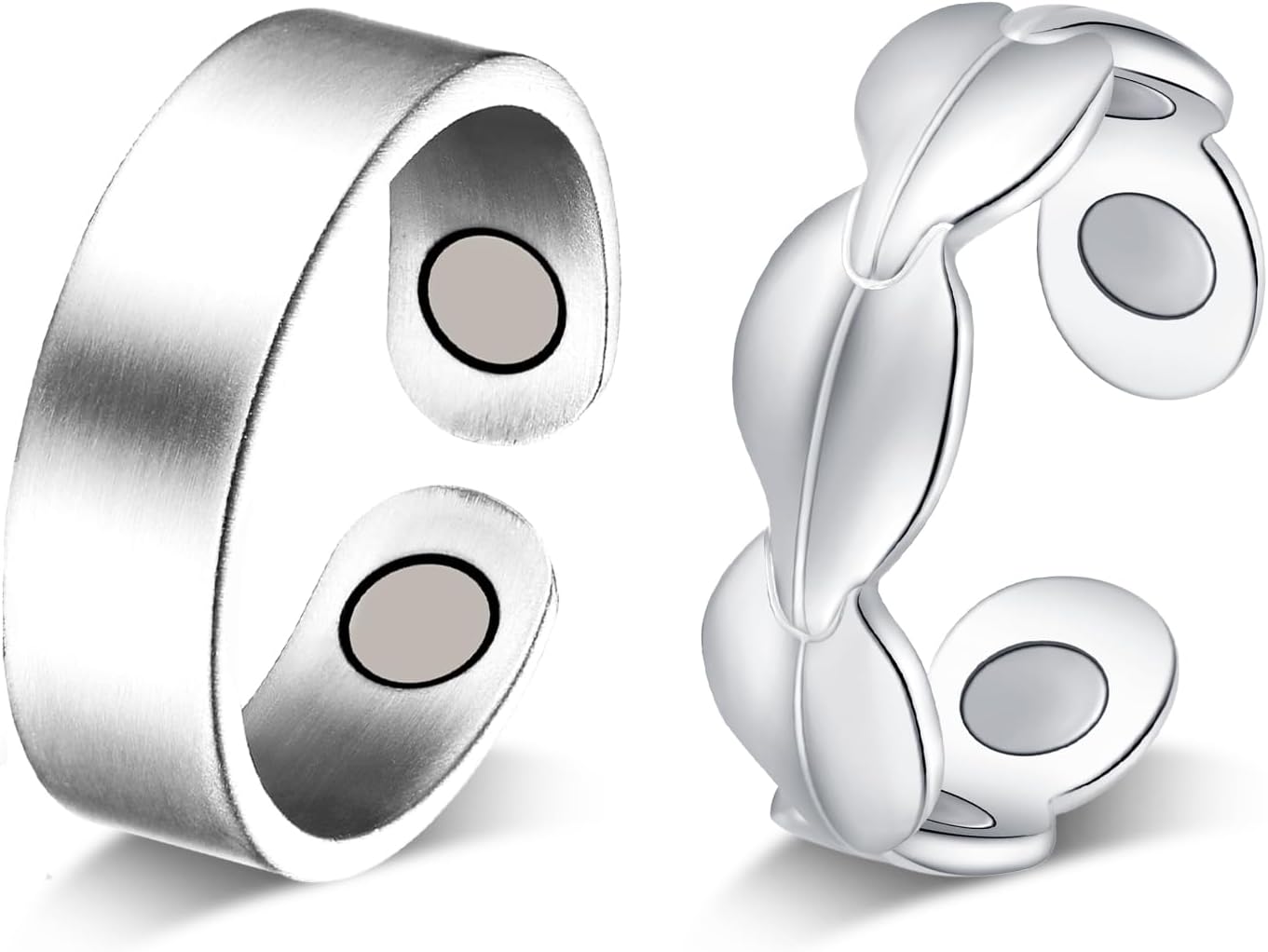 2PCS Copper Rings for Women,99.99% Pure Copper Magnetic Ring, Lymphatic Jewelry Gifts for Womens