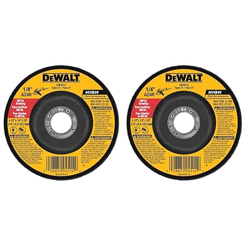 DEWALT DW4514 Muela abrasiva de 14 pulgadas de grosor con diámetro de 4-12 pulgadas y eje de 78 pulgadas (paquete de 2)