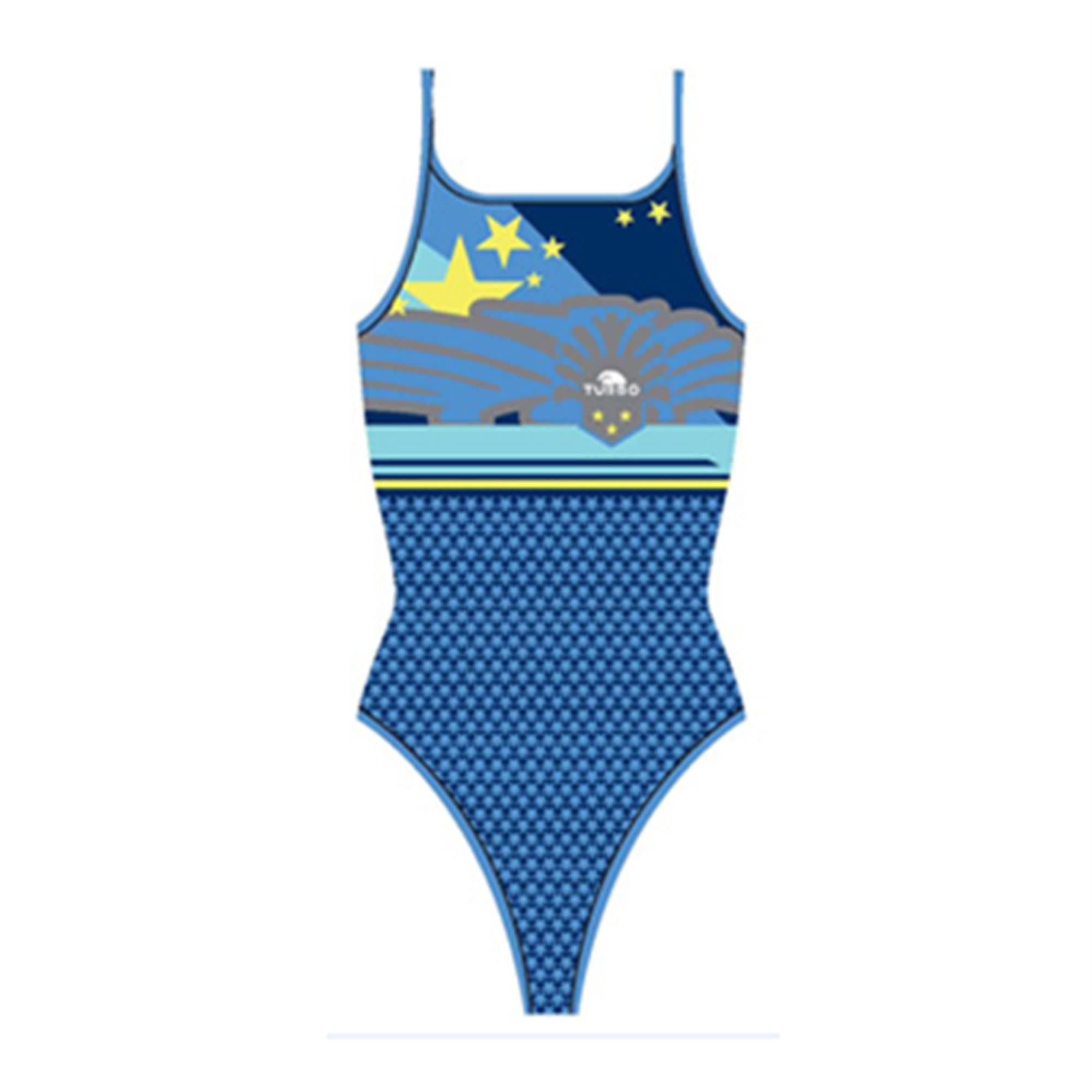 Turbo - Costume da bagno da donna Swimsuit Soccer (Tirante sottile) professionale da donna, costume da bagno di allenamento Competizione, fascia stretta doppia strato