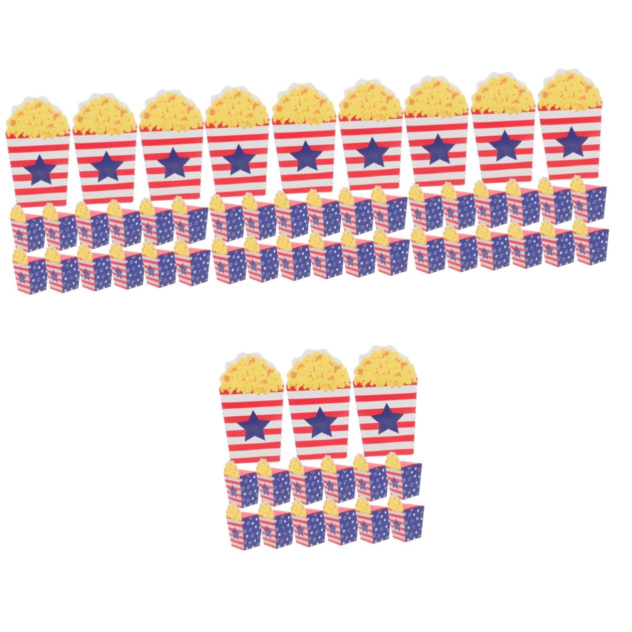 VICASKY 120 Pezzi Scatole Popcorn Usa in per Feste e Cinema Contenitori Snack Tema Patriottico Pratiche e Sicure per Party e Regali