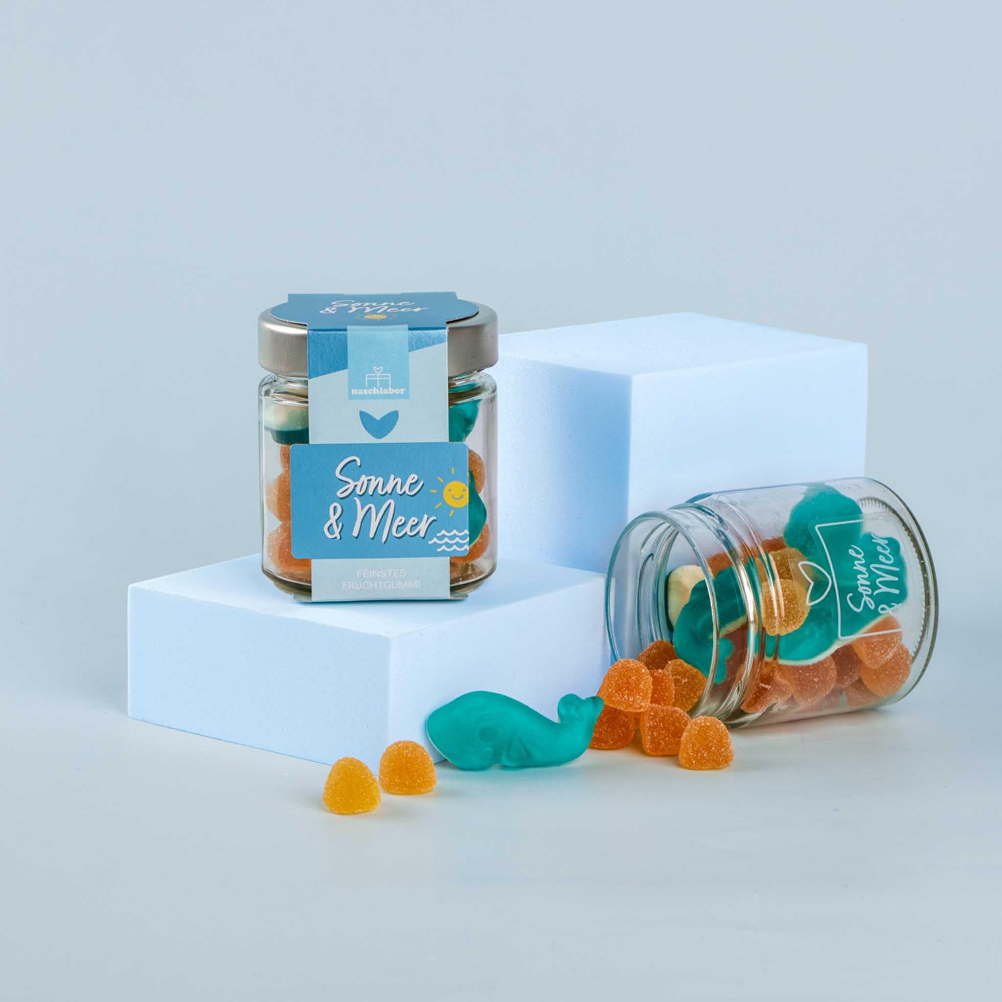 Fruchtgummi Geschenkglas Sonne & Meer 120g | Geschenk für die Liebsten | Das Mitbringsel für deine Freunde | Sommer | Strandparty | Vitamin Sea | Perfekt für sonnige Tage | Für Sommerliebhaber