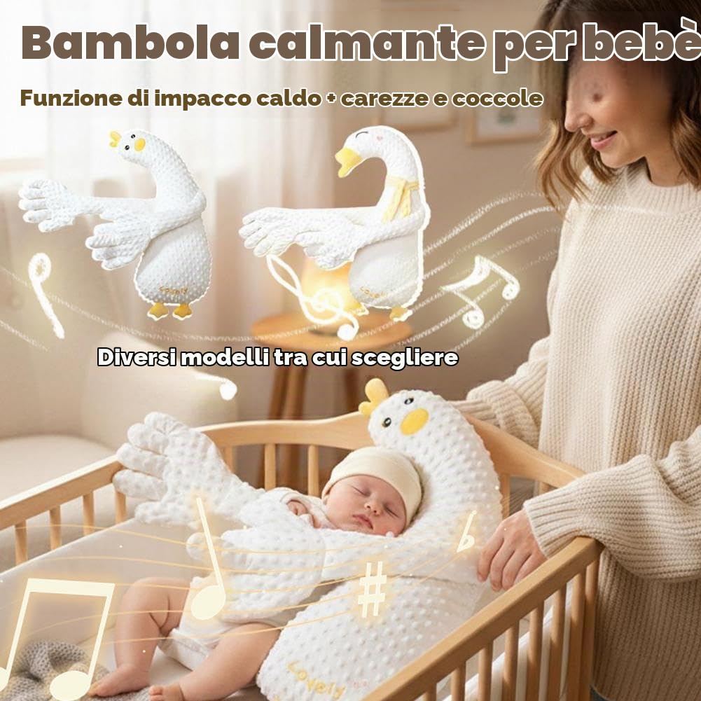 Bambola Peluche Morbida Con Accarezzamento Automatico 65cm 24cm