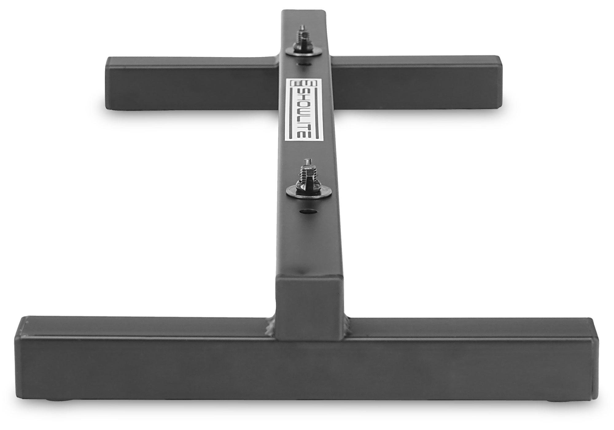 Set de 2 Pieds de Sol Showlite FLS-20 PAR (pieds doubles pour poser deux projecteurs, base 55,5 x 25,5 cm, hauteur 6 cm, construction robuste, empilables) Noir