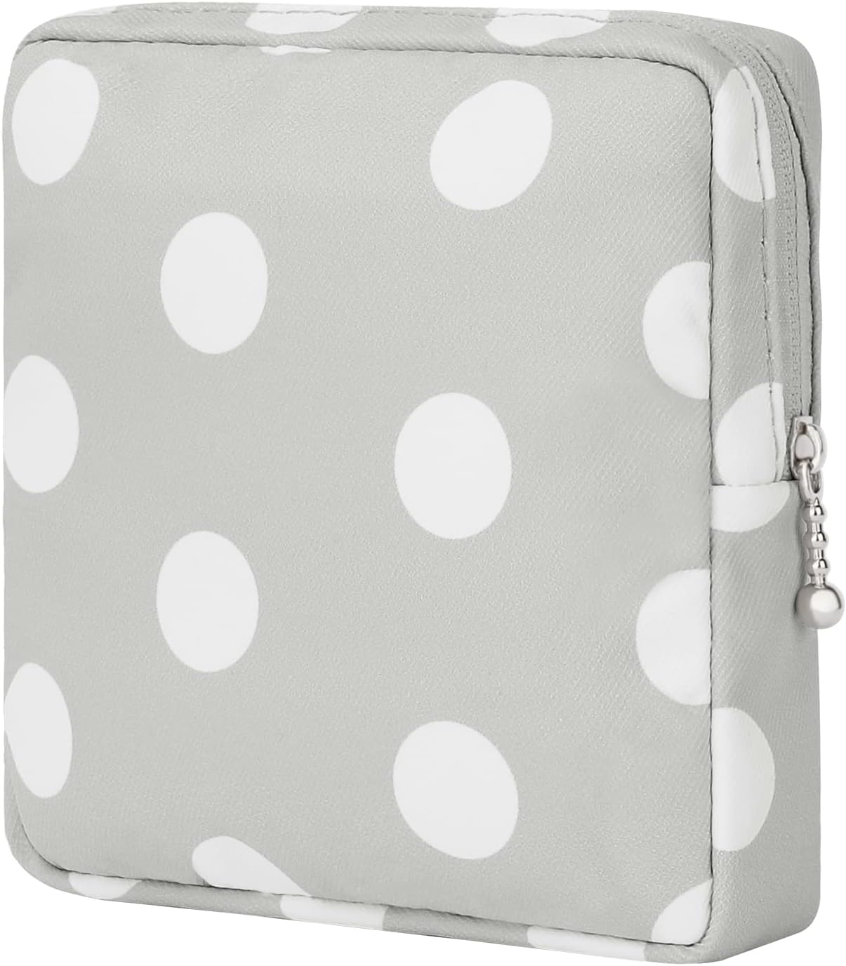 Desing Wish Sanitary Pad Storage Bag Portable Period Bag for Teen Pads/Sanitary Napkins/Small Tampons, Sanitary Napkin Storage Bag First Period Gifts for Teen Girls (Grey Dot)