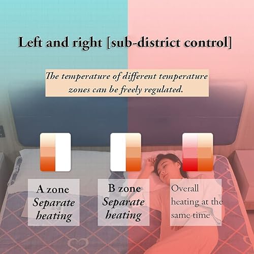 Miniatura 3 de VNABO Manta eléctrica de calentamiento rápido tamaño individual manta térmica impresa con 4-5 niveles de calefacción y 4 ajustes de tiempo apagado