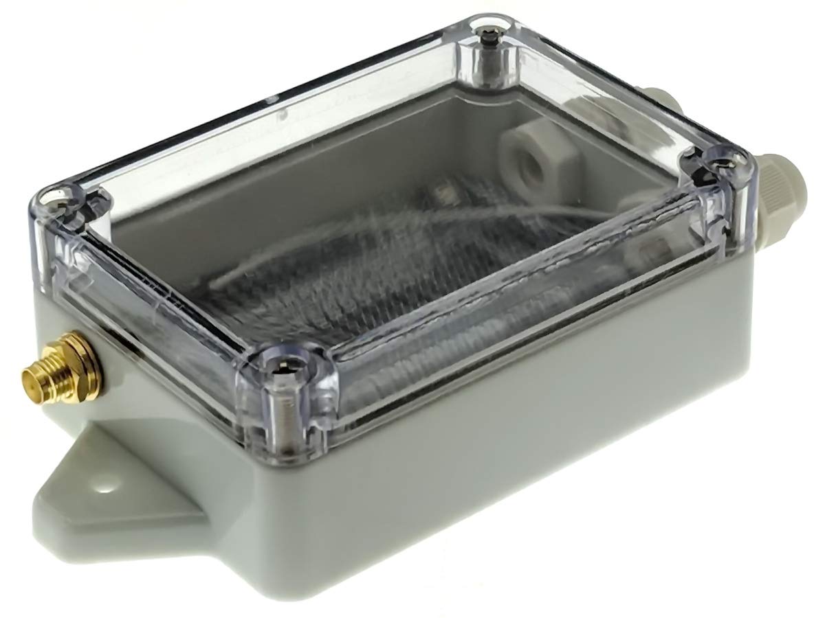 IOT-BOTS.COM qBoxMini DIY IOT Enclosure Kit (One SMA), IP65 Waterproof, White, ABS Material, Includes Enclosure, PCB, SMA Connector