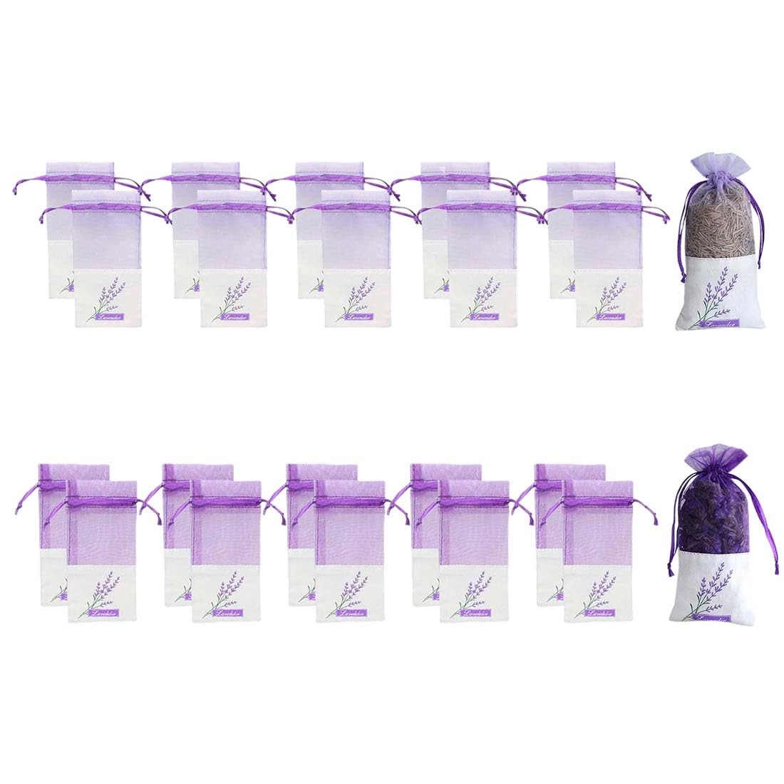 20 pièces, Sachet Lavande Vide, avec Rubans de Fils Cordon de Serrage, Sachet Tissu Parfumé Armoire Anti Mite, pour Armoire Lavande en Vrac de (Sac Vide)