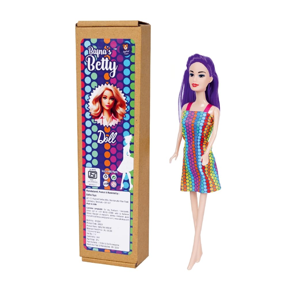 Bafnas Betty Popstar Dolls for Kids | Colorful Soft Hair | Moveable Arms and Legs | Suitable for 3+ Years | Diwali Gifts | Multicolor (B0DHY1JTLD) Amazon Price History, Amazon Price Tracker