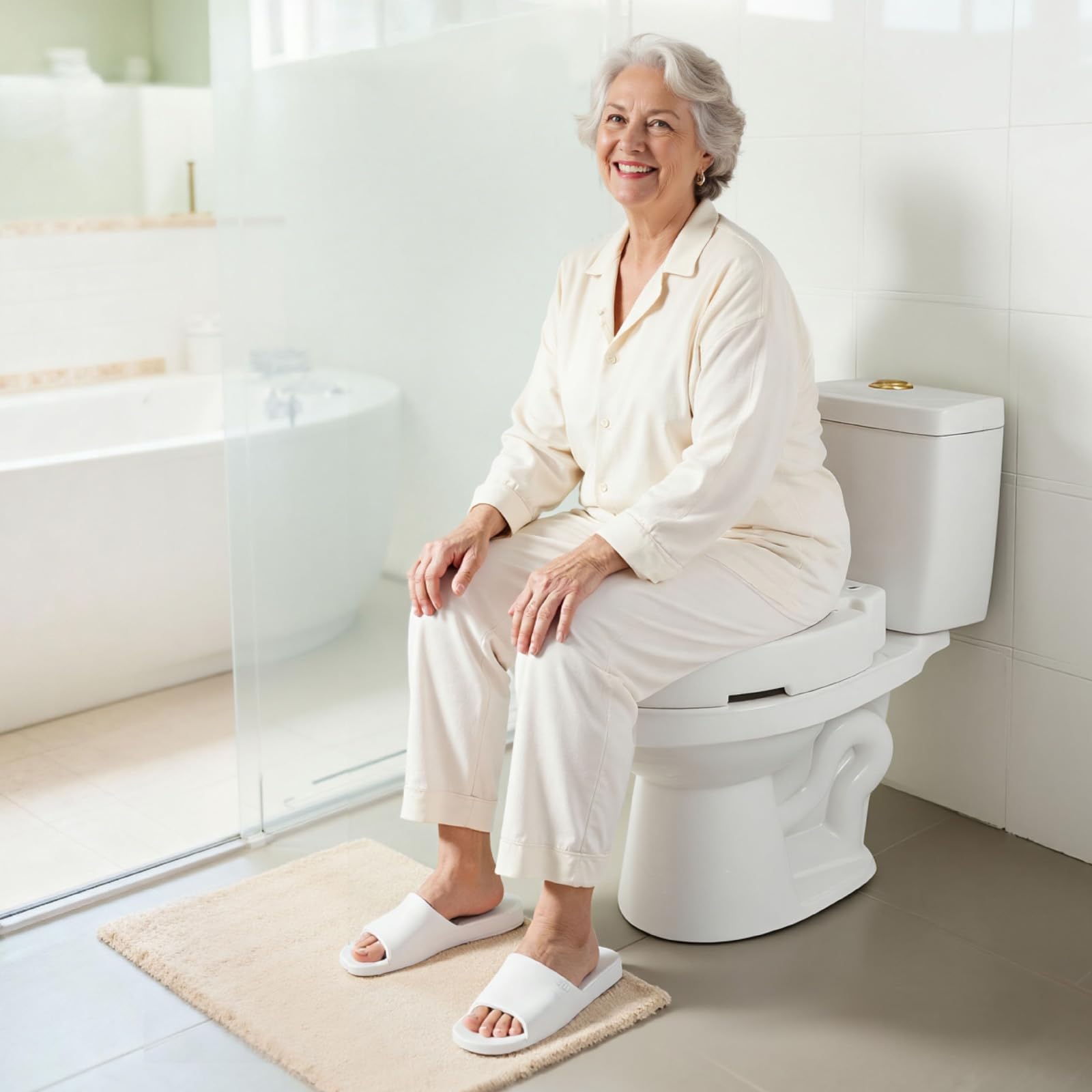 VEVOR Sedile WC Rialzato da Bagno Capacità di Carico 136 kg con Altezza di Sollevamento di 88,9 mm, Sedile WC Rialzato Universale con Apertura Allargata per Anziani, Tazze WC Allungate