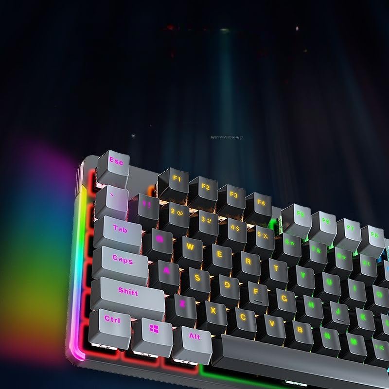 Gaming Keyboard Wired Backlit Waterproof USB 26 Key Anti-Collision Keyboard Quiet Adjustable Angle LED (Keyboard and Mouse Mark)