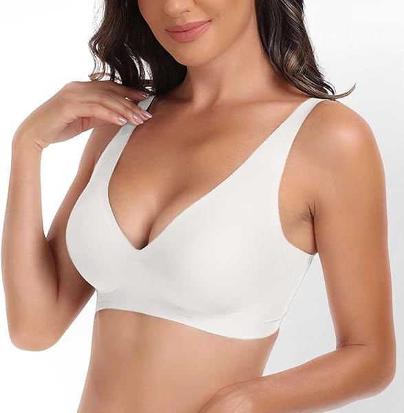 Sileor Large Size Sexy Women's Push Up Support Bra without Underwire Solid Colour Nesting Breathable Underwear Everyday - 2