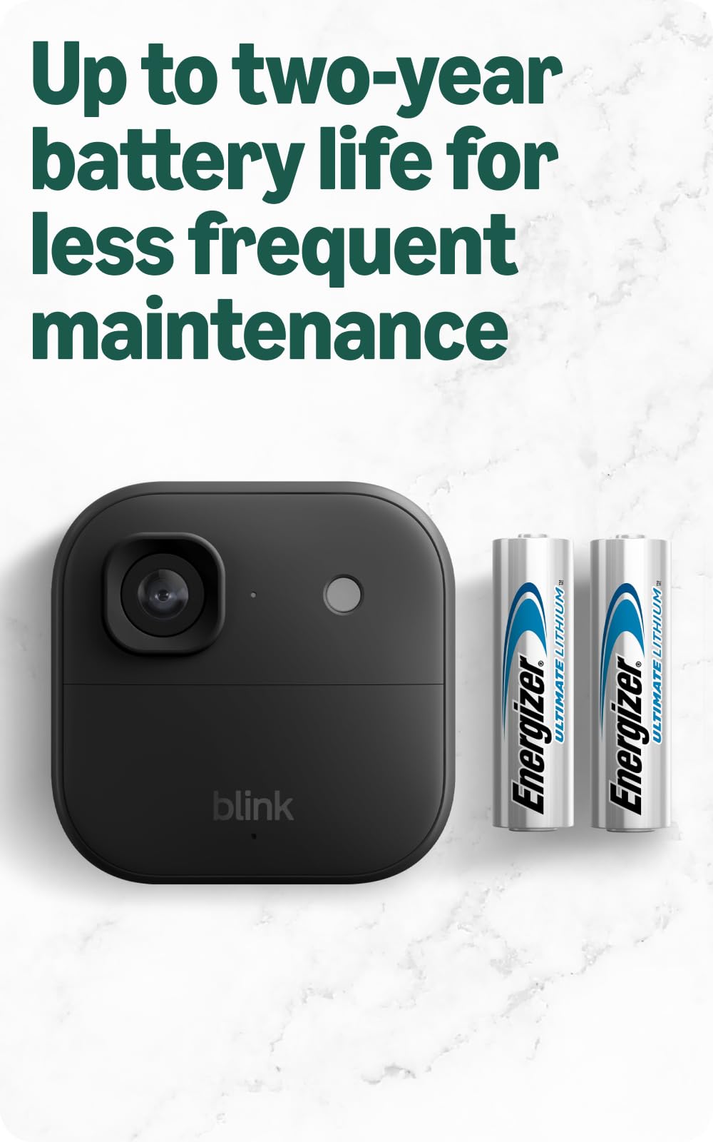 Blink Outdoor 2K+ (newest model) — Wireless smart security camera, 2K video resolution, color night vision, enhanced audio, two-year battery. Sync Module Core included — 3 camera system (Black)