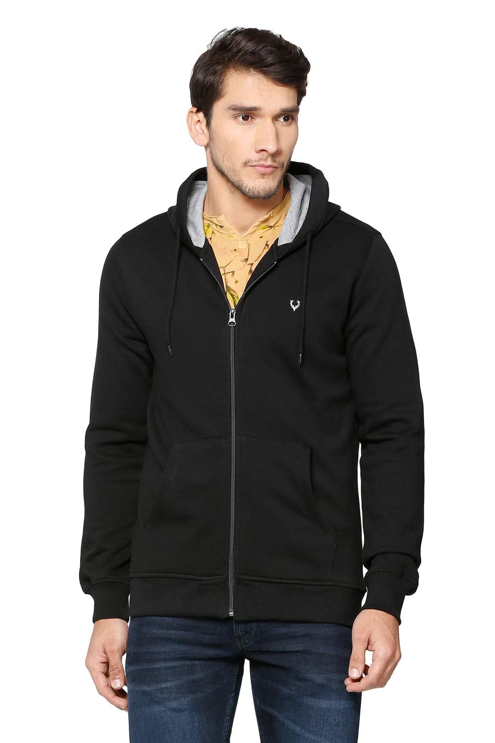 Allen SollyMen's Cotton Hooded Neck Sweatshirt