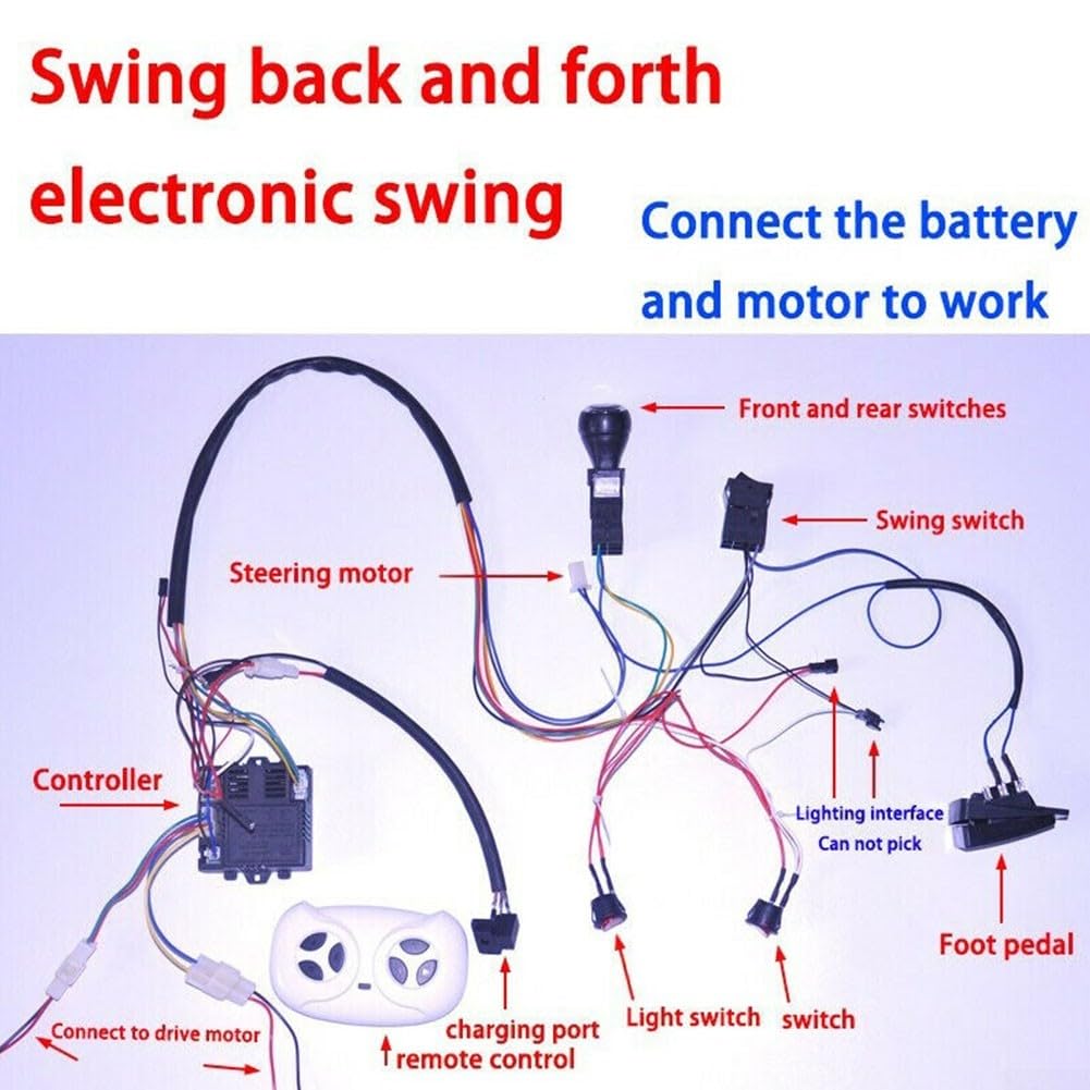Kit de receptor de interruptor RC para coche eléctrico infantil con 2 4G Control remoto (24V A)