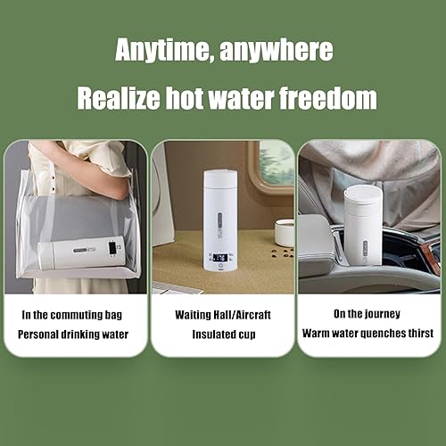 Miniatura 6 de Hervidor eléctrico de viaje de 17 onzas, portátil, pequeño, para té, café, agua caliente, hervidor de agua para el trabajo, mini tetera de acero