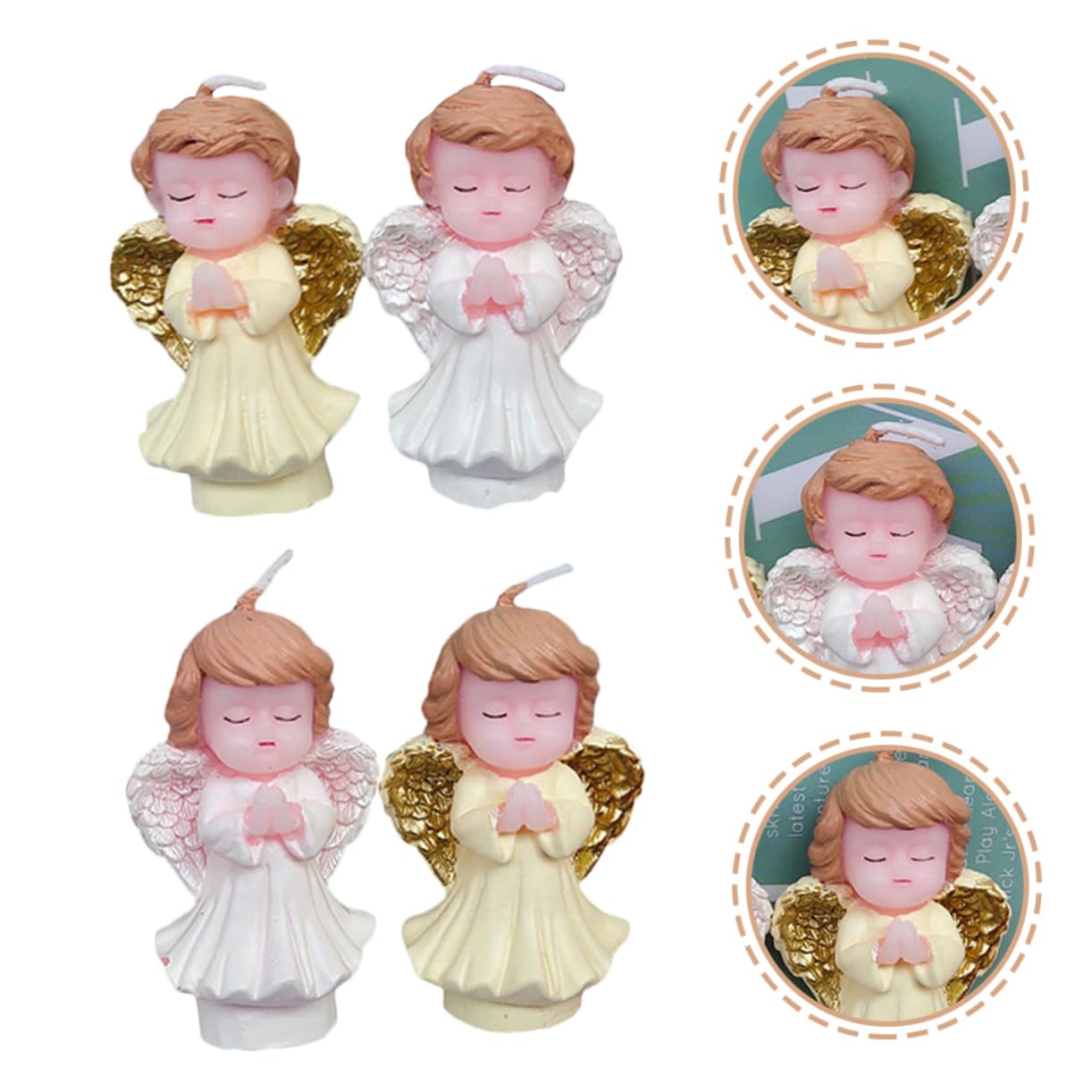 8piezas Velas Decorativas Forma De Ángel para Pasteles y Fiestas De Velas para Cumpleaños Decoración De Tartas para Niño Niña y Celebraciones Especiales