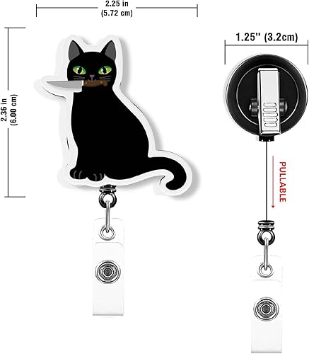 Miniatura 7 de WIRESTER Juego de 2 soportes de identificación retráctiles con clip de cocodrilo para trabajadores de oficina, personal médico, enfermera, médico,