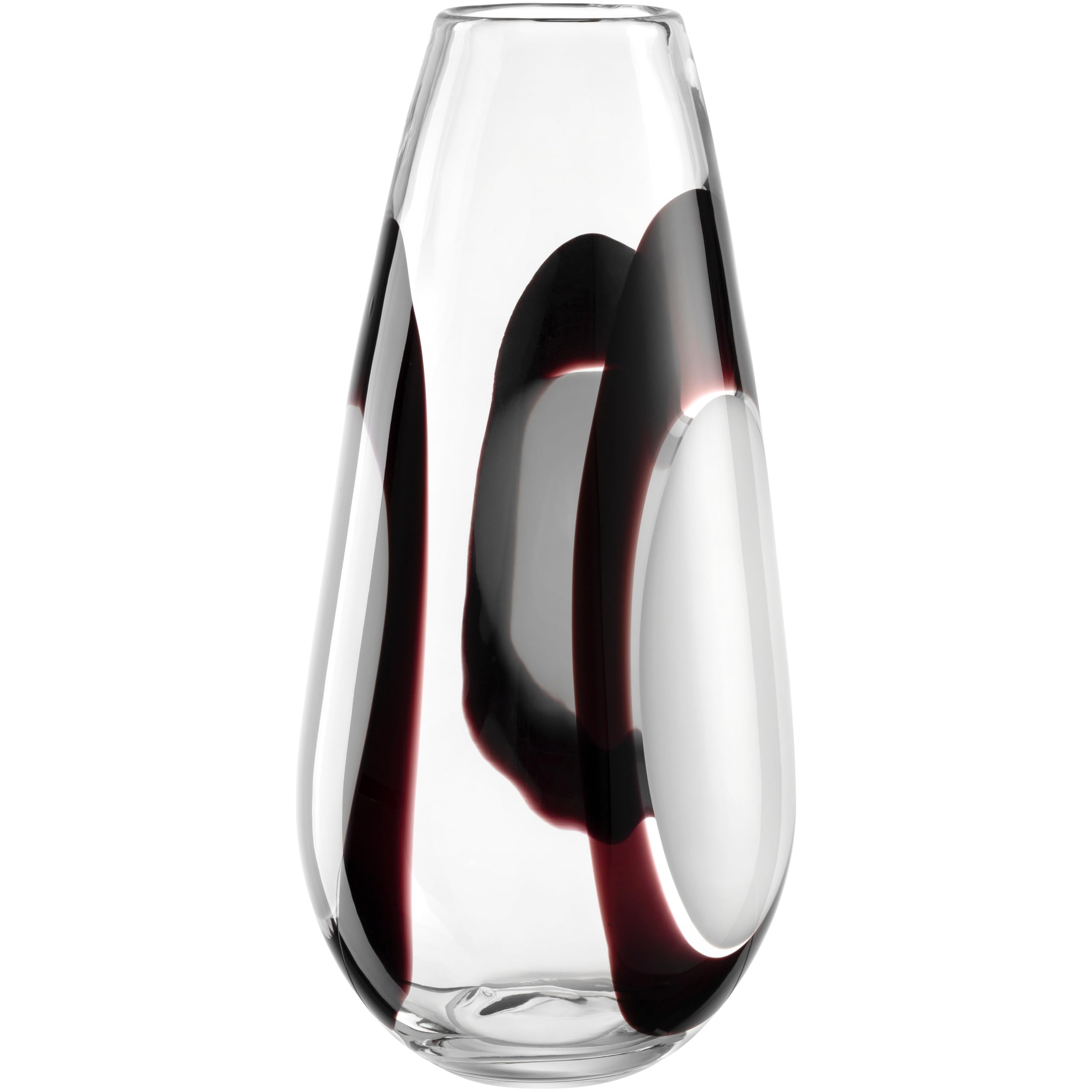 LEONARDO HOME OCCHI Bianchi Vase • 1 Stück • Designvolle Dekovase in Schwarz Weiß • ⌀8 cm • Wohnaccessoire für Moderne Tischdeko • Stilvolle Blumenvase • Höhe 37 cm • Mehrfarbig • 055296