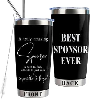 Sponsor Appreciation Gift Sponsor 20oz Stainless Steel Insulated Tumbler with Lid and Straw Addiction Recovery Gift Confirmation Sponsor Gifts(Best sponsor ever)
