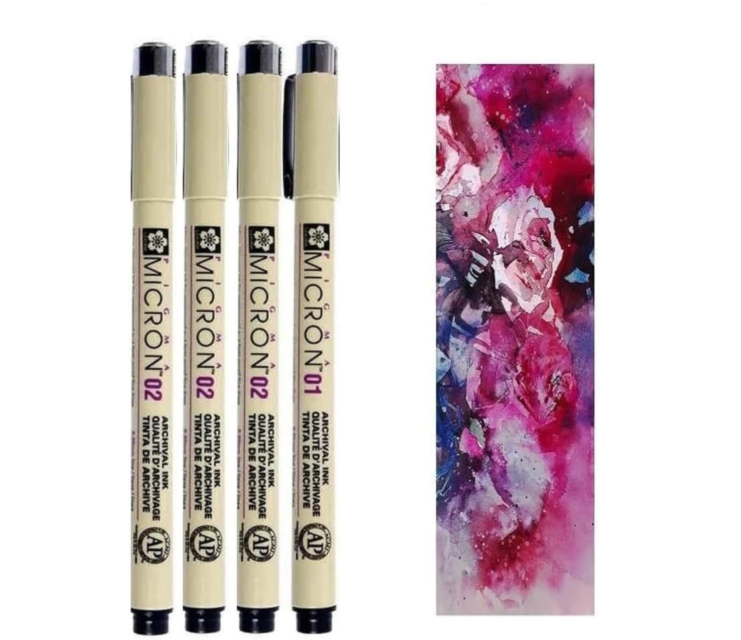 Sakura Pigma Micron 02 Schwarz - 2 Stift Set Mit Karte