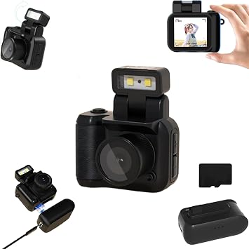 Smallest Digital Camera, Tiny Nostalgic Camera, MiniCamera Keychain, Retro Snap with 6 Filter Switches