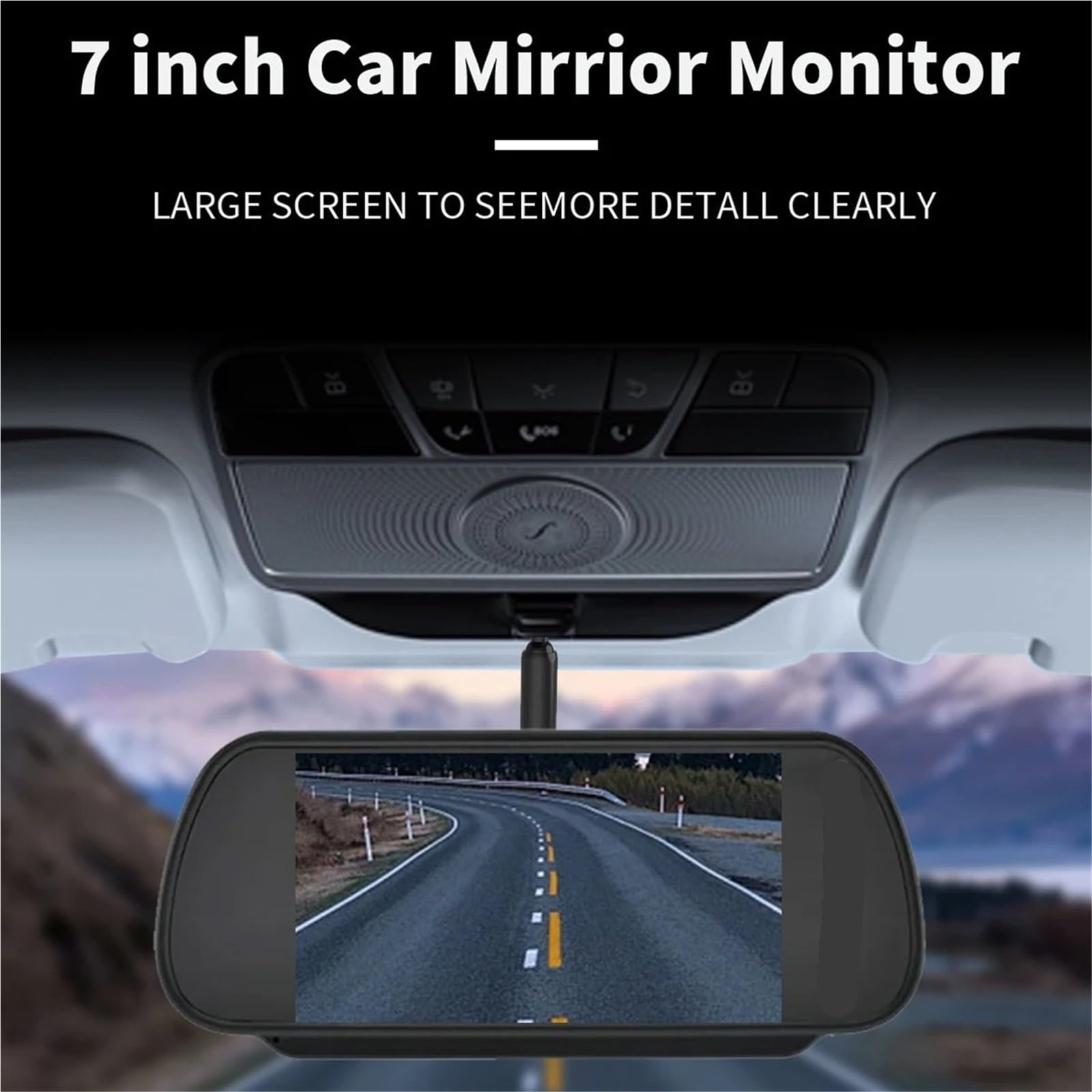 Cámara De Luz Freno con Monitor Espejo Retrovisor 7 Pulgadas para Citroen para Spacetourer (2016-2019) Cámara De Aparcamiento