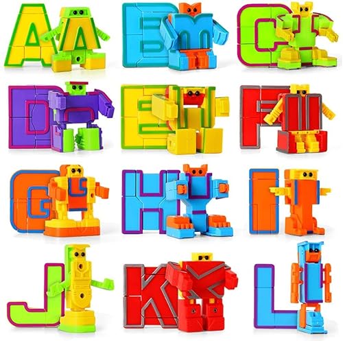 Mallya Alphabet Blocks For Kids, Alpha-Bots Educational Abc Letters Preschool Learning Stem Montessori Classroom Teaching Toy For Kids Toddlers - 26 Pieces #TOP5