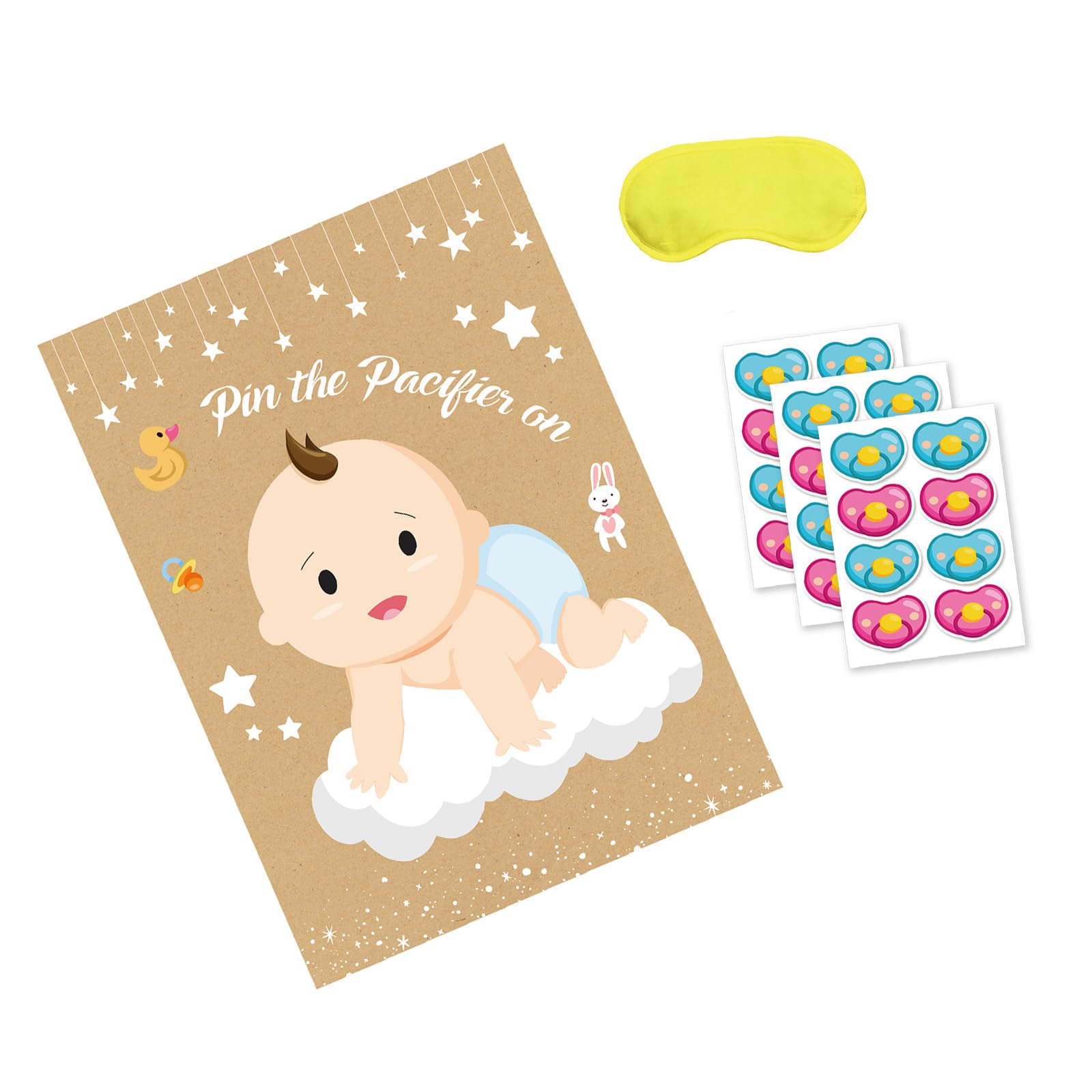 Buxuaaaa Event Celebration Game Set Interactive Pinning Game Poster for Gender Revealing Children ' s Birthday Parties Decors