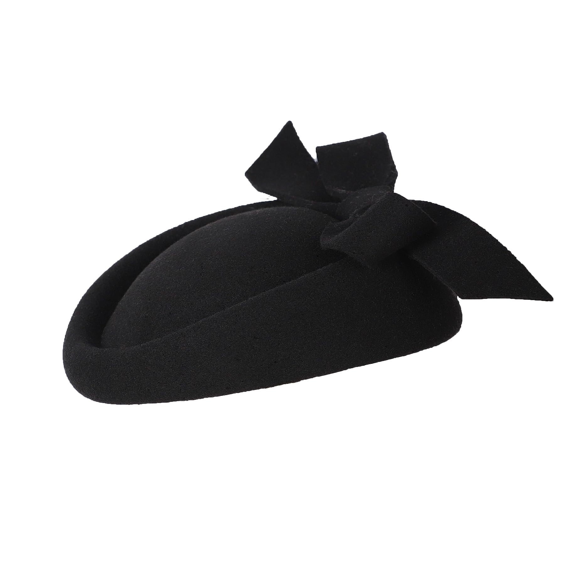 British Style Pillbox Hat Retro Wool Fascinator Wedding Derby Church Party Hats Black
