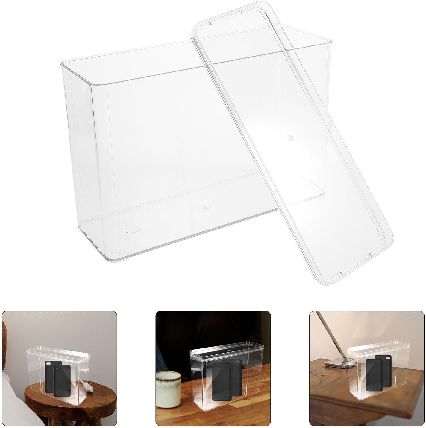 Acrylic Storage Box for Phone Case and Household Items with Spacious Design and Space Saving Features, for Desktop and Home Organization, Organizer Container