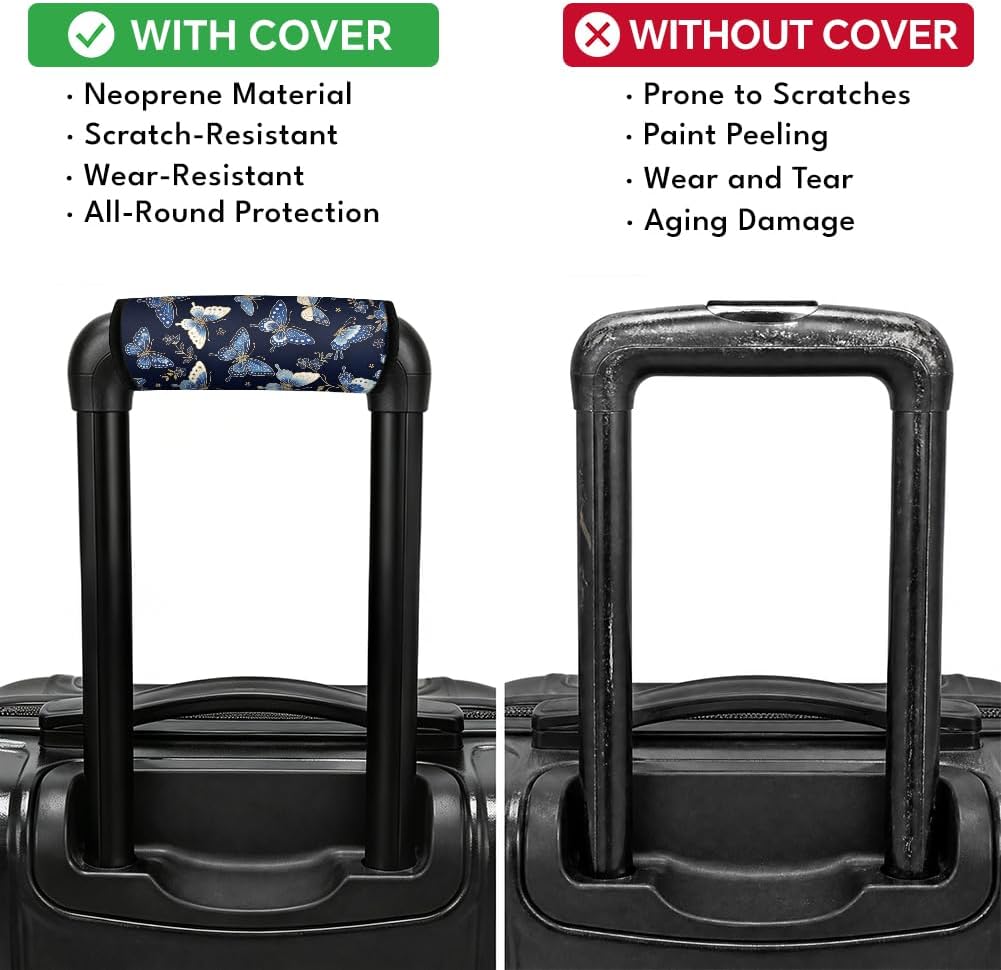 Butterfly Luggage Handle Wrap 5 Pack, Neoprene Luggage Handle Wraps for Suitcase/Beach Bag/Backpacks Bright Suitcase Identifiers Travel Accessories for Airplane