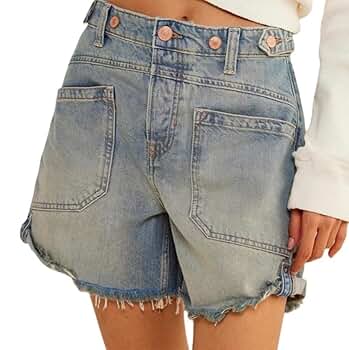 Women High Waisted Jean Shorts Vintage Wash Short Jeans