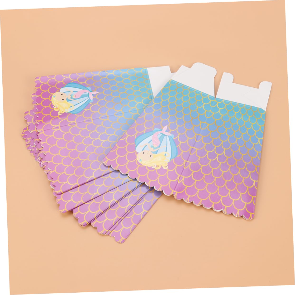 OKUMEYR 12 Scatole Popcorn A Forma Di Sirena | Contenitori Cartone Per Feste, Bomboniere E Candy Bar - 2