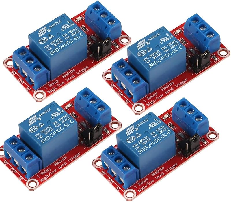 Módulo relé Gebildet 1 canal 24 V DC com optoacoplador E1488 – Kit com 4 unidades